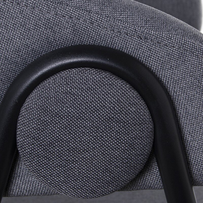 Silla Tela Gris C/patas Metal Negro, Políester 55x57x82cm Alt.asiento:46,5cm - Image 7