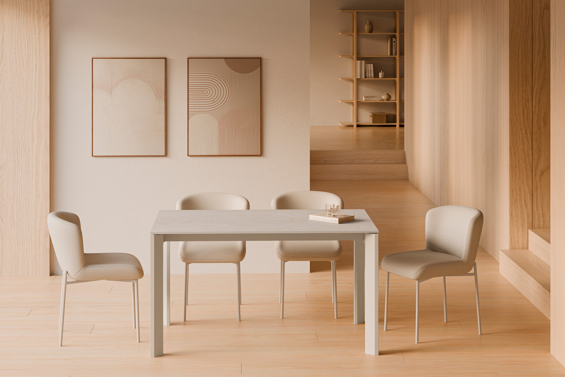 Silla ZOEY beige (pata beige)