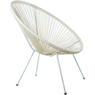 Sillón Exterior Acero/mimbre Sintético (pe) Blanco 80x71x83cm Alt. Asiento:40cm