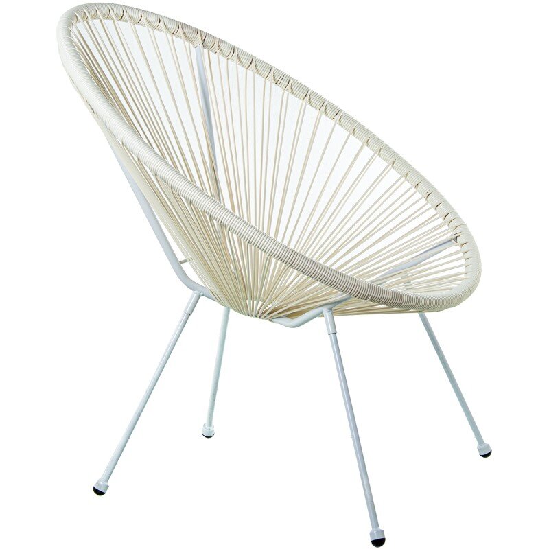 Sillón Exterior Acero/mimbre Sintético (pe) Blanco 80x71x83cm Alt. Asiento:40cm