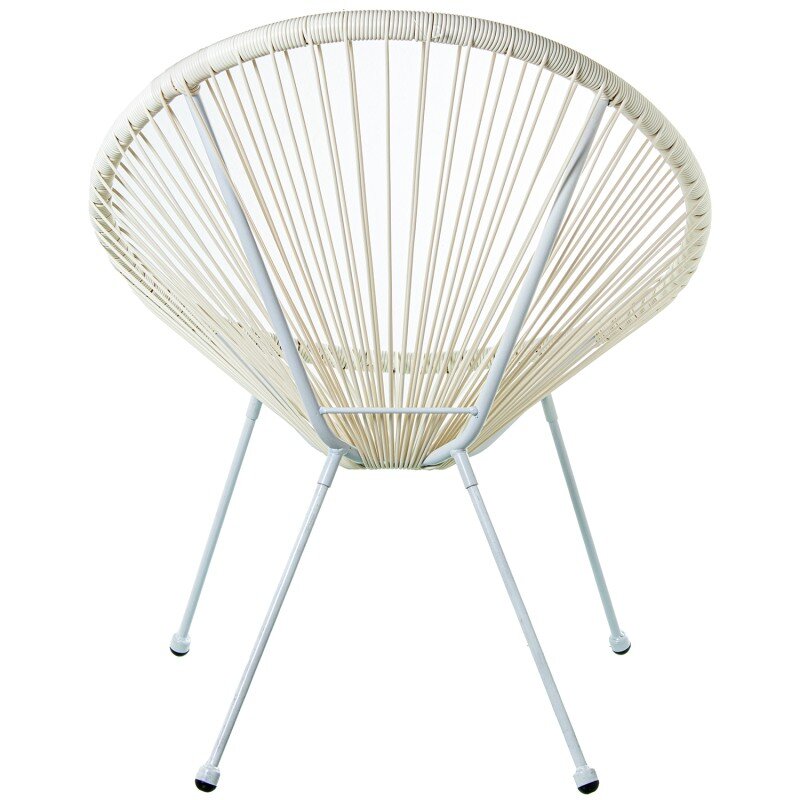 Sillón Exterior Acero/mimbre Sintético (pe) Blanco 80x71x83cm Alt. Asiento:40cm - Image 3