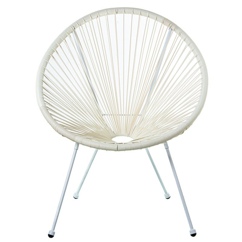 Sillón Exterior Acero/mimbre Sintético (pe) Blanco 80x71x83cm Alt. Asiento:40cm - Image 4