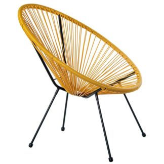 Sillón Exterior Acero/mimbre Sintético (pe) Mostaza 80x71x83cm Alt. Asiento:40cm