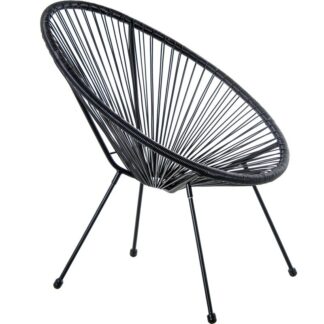 Sillón Exterior Acero/mimbre Sintético (pe) Negro 80x71x83cm Alt. Asiento:40cm
