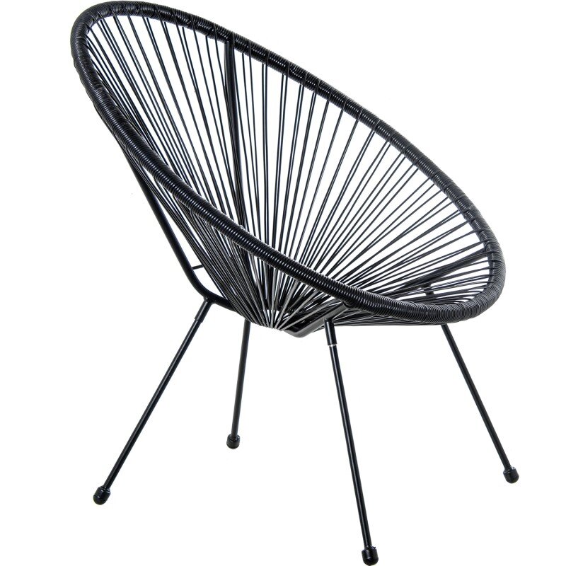 Sillón Exterior Acero/mimbre Sintético (pe) Negro 80x71x83cm Alt. Asiento:40cm