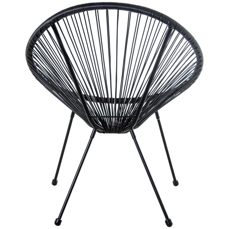 Sillón Exterior Acero/mimbre Sintético (pe) Negro 80x71x83cm Alt. Asiento:40cm - Image 3