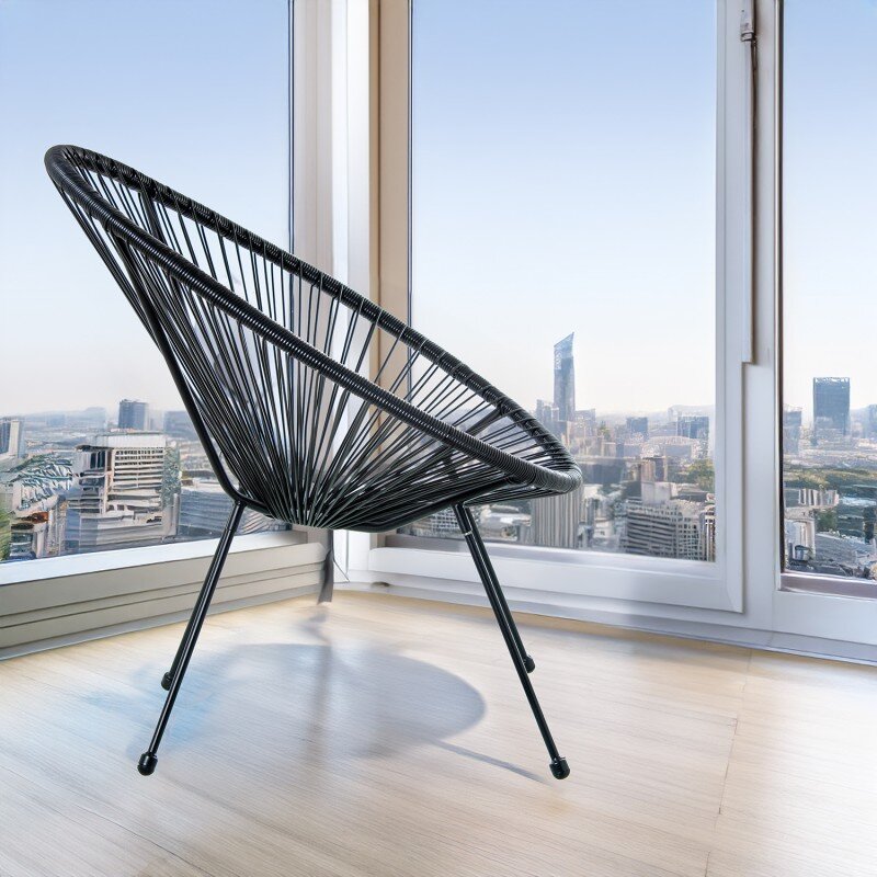 Sillón Exterior Acero/mimbre Sintético (pe) Negro 80x71x83cm Alt. Asiento:40cm - Image 7