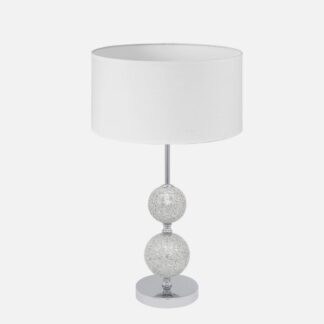 Sobremesa Salaria 1xe27 Cromo Pantalla Blanca 35d