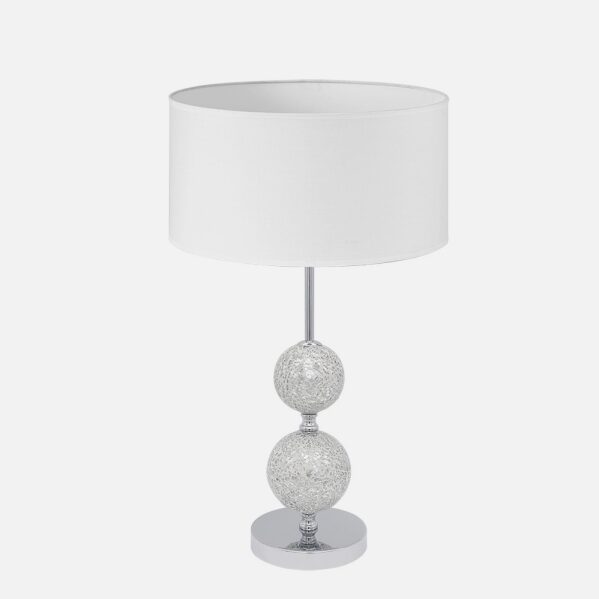 Sobremesa Salaria 1xe27 Cromo Pantalla Blanca 35d