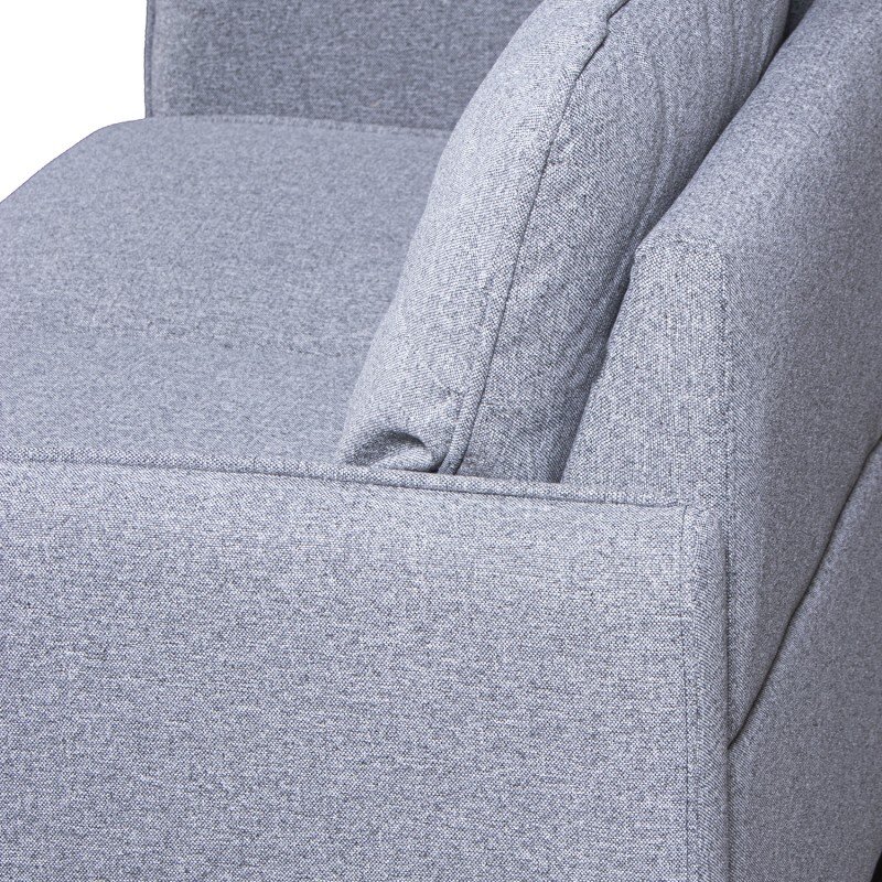 Sofá 3 Plazas Poliéster Gris C/patas Madera Caucho 189x75x86cm Alt. Asiento:46cm - Image 3