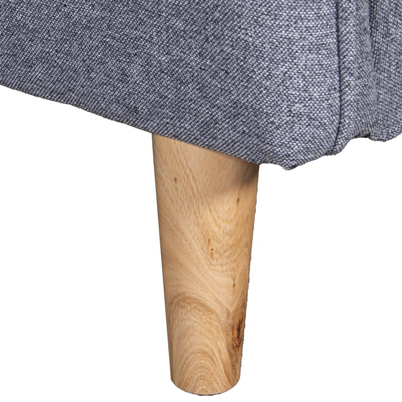 Sofá 3 Plazas Poliéster Gris C/patas Madera Caucho 189x75x86cm Alt. Asiento:46cm - Image 6