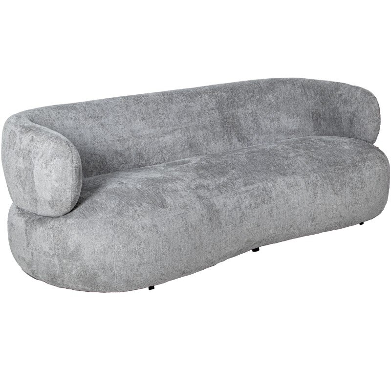 Sofá 3 Plazas Tela Gris 231x91x78cm Alt. Asiento:46cm - Image 5