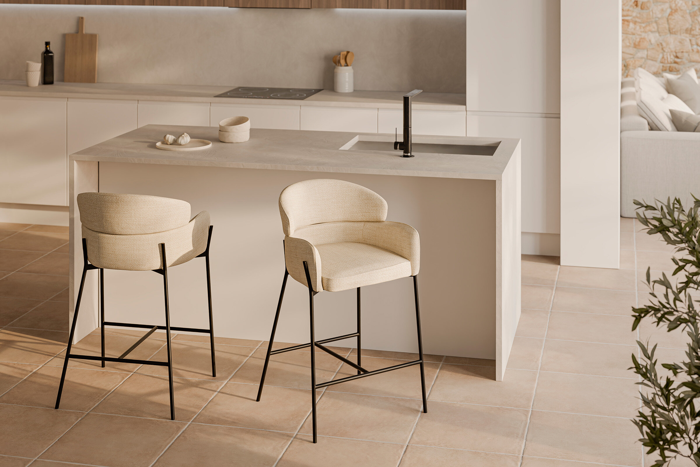 Taburete bajo ANDER beige