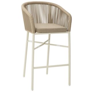 Taburete Ext. Aluminio/cuerda Topo C/cojín +74744 Apilable 56x59x105cm Alt.asiento:76cm