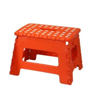 Taburete Plegable Pp Naranja 32x25x22cm, Asiento:29x22cm