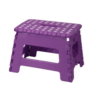 Taburete Plegable Pp Violeta 32x25x22cm, Asiento:29x22cm