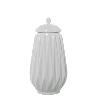 Tibor Ceramica 40cm Blanco Brillo 20x20x40cm