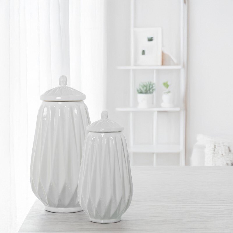 Tibor Ceramica 40cm Blanco Brillo 20x20x40cm - Image 2
