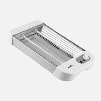 Tostador Horizontal Cueto 600w Blanca 2tubos Quarzo Tempo. Bandeja Recogemigas,acero Inoxid.6,5x35,5x21cm