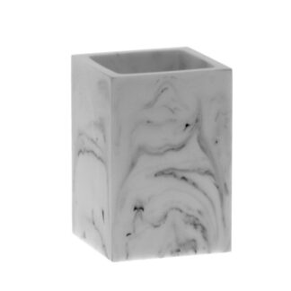 Vaso Baño Acrílico Acabado Mármol 7x7x10cm
