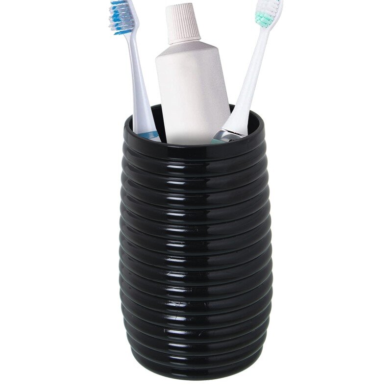 Vaso Cepillos De Dientes Baño Acrilico Negro Ø7x12cm - Image 2