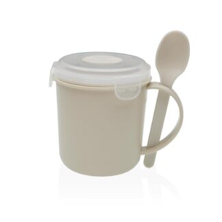 VASO PORTA ALIMENTOS CUCHARA CREMA