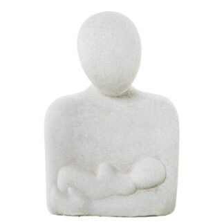 Figura Ceramica 29cm Mujer C/bebe Gris Arena 21x29cm