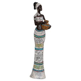 Figura Resina Africana Cantaro 13x9x43 Cm