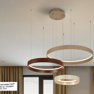 HALOS-LAMPARA 3 AROS-MARRONES/CREMA