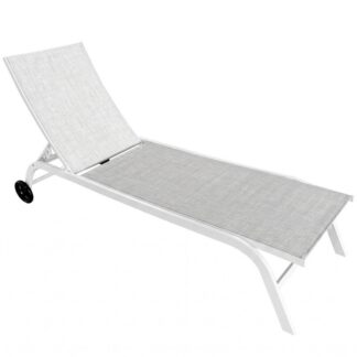 Hamaca Aluminio Blanco Textileno Gris 194x60x35cm