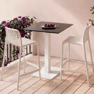 Mesa alta fija SAMIRA negro/blanco