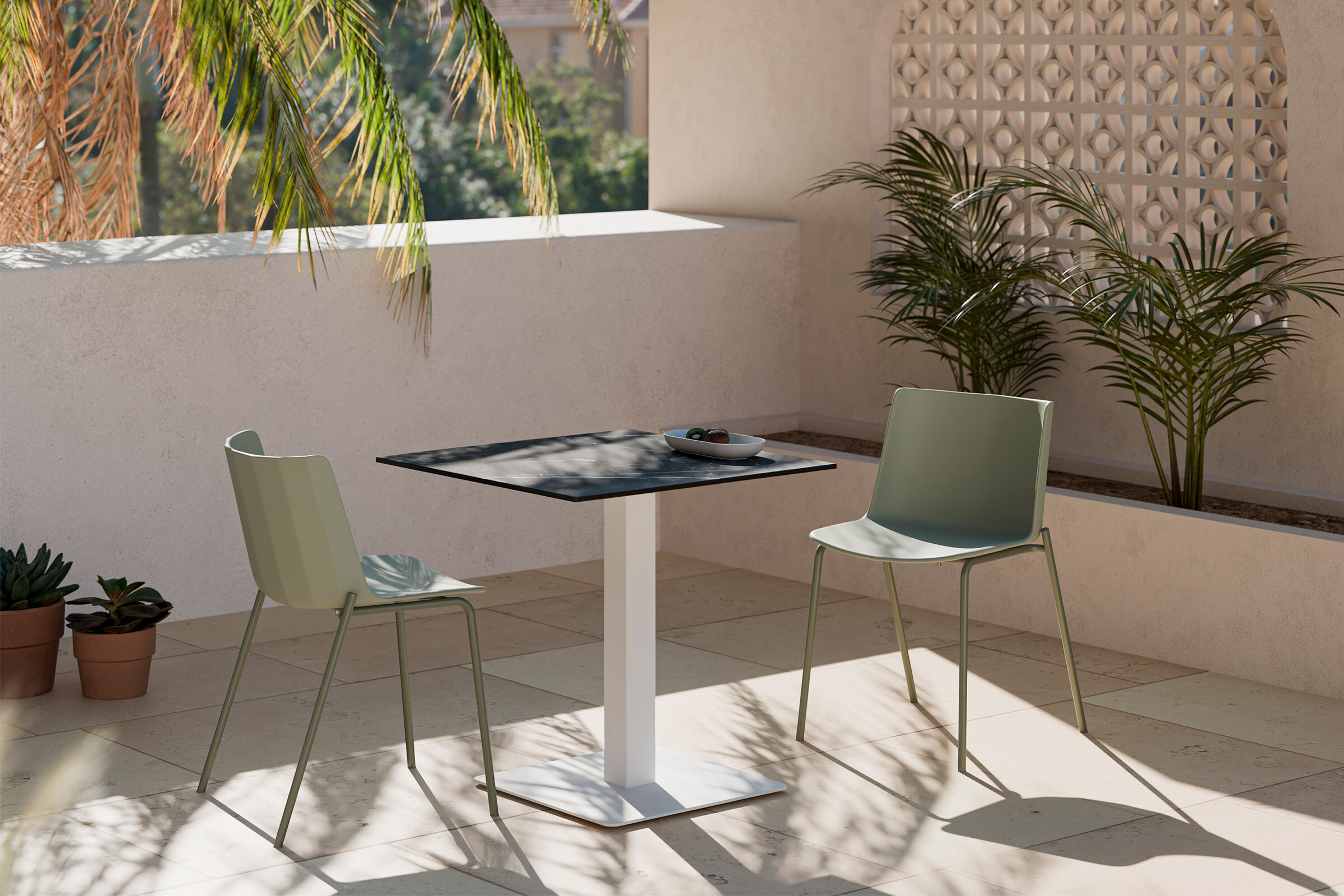 Mesa baja fija SAMIRA negro/blanco