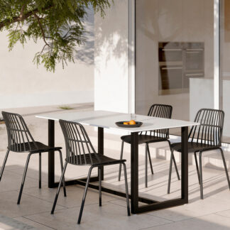 Mesa de exterior fija AUDREY negro