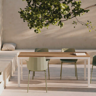 Mesa de exterior fija CINTHIA blanco