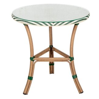 Mesa Exterior Aluminio/textilene Franjas Verde +74761 Ø70x74cm Requiere Montaje