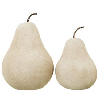 Set 2 Figuras Peras Ceramica Beige Arena " 18x24+
23x34cm"