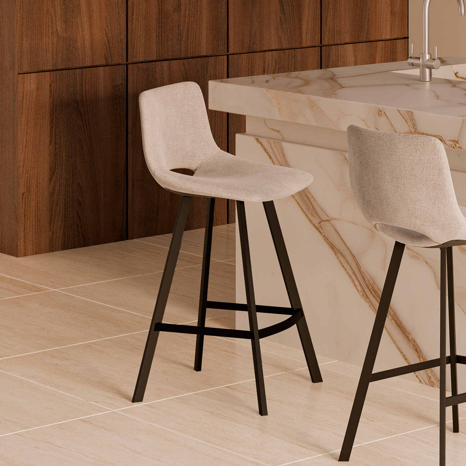 Taburete bajo CLARK beige - Image 2