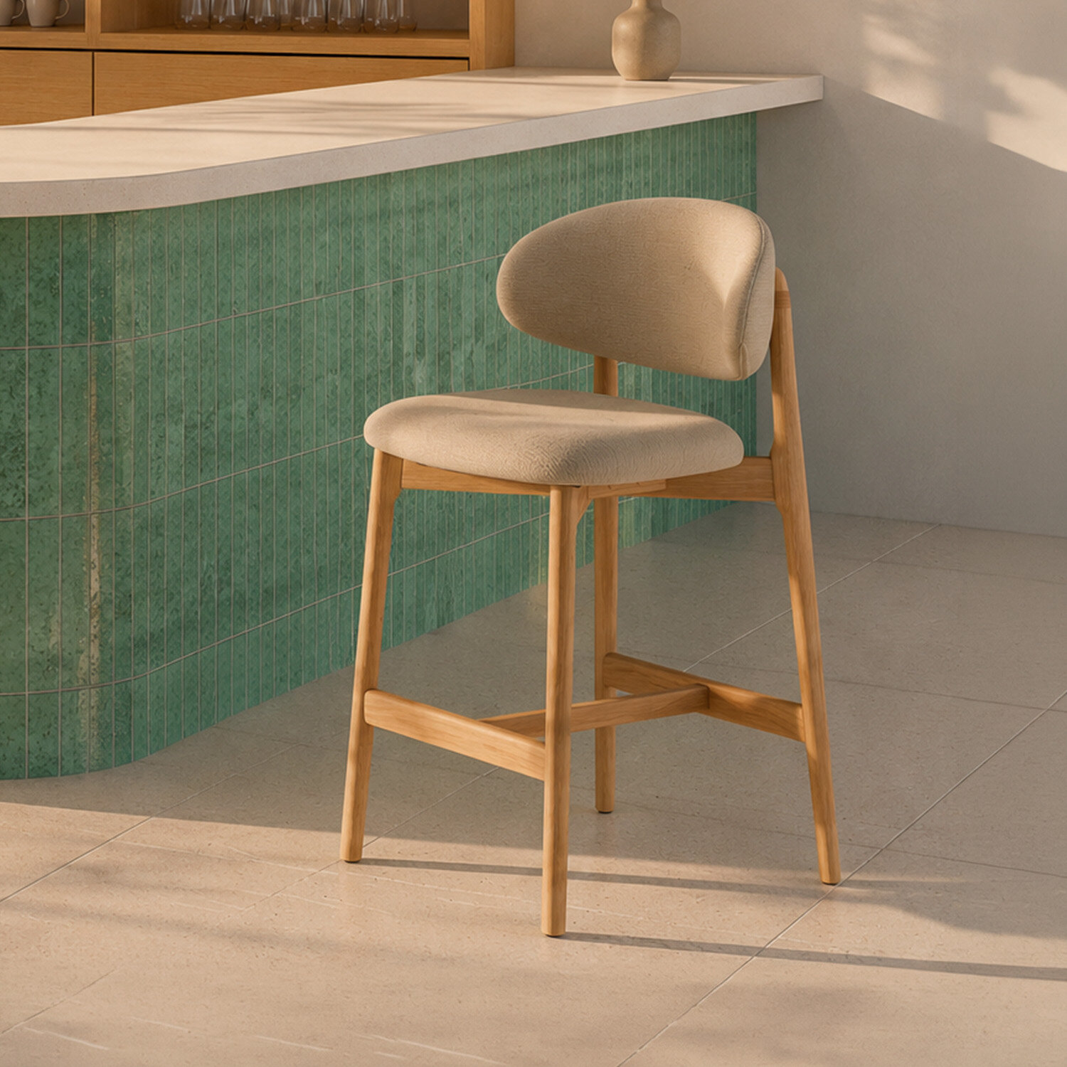 Taburete bajo RENZO beige - Image 2
