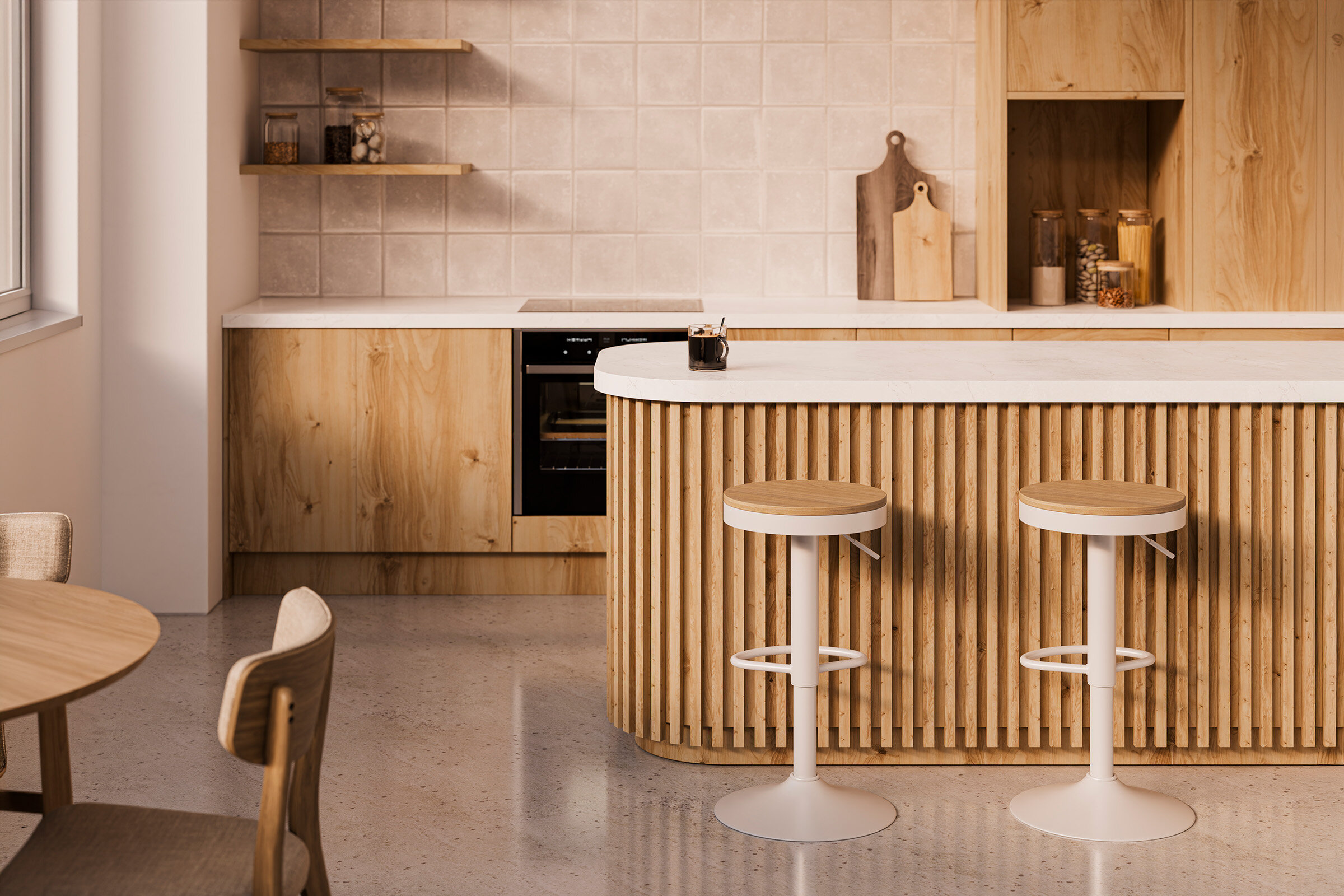 Taburete regulable BARRET blanco