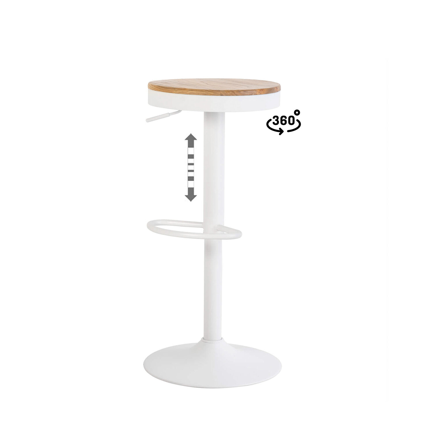 Taburete regulable BARRET blanco - Image 3