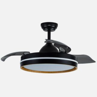 Ventilador Dc Nalon 72w Negro/madera Oscura 3aspas109d 7200lm 3000k,4500k,6000k Remoto+memoria+temporizador