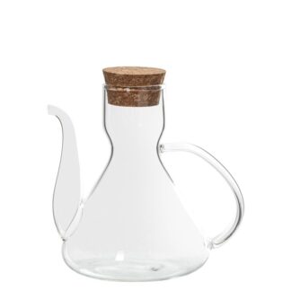 Aceitera Cristal Borosilicato 250ml C/tapón De Corcho 9,5x13,5cm 250ml