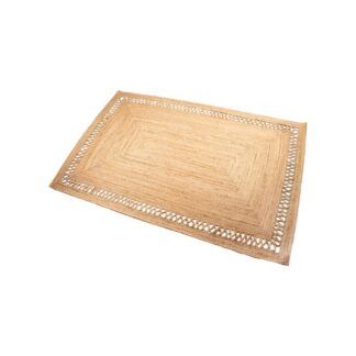 Alfombra Yute 120x170cm Natural C/rectángulo Calado 120x170cm