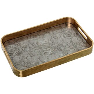 Bandeja Dm/cristal Dorada Dec Orada 27x42,5x4,5cm