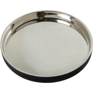 Bandeja Redonda Acero Inox., Cubierta Negra Ø37x4cm Int:ø35cm