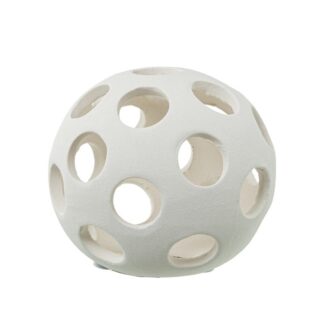Bola Ceramica Calada 10cm Crema Rugosa Ø10cm