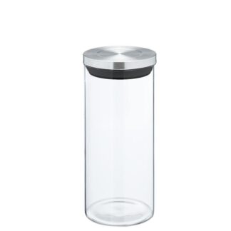 Bote Cocina Cristal 1000ml Tapa Acero Inox. Ø10x19cm Cristal Borosilicato