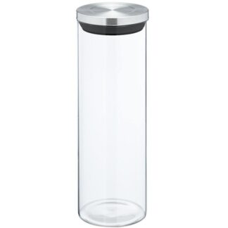 Bote Cocina Cristal 1650ml Tapa Acero Inox. Ø10x30cm Cristal Borosilicato