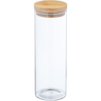 Bote Cocina Cristal 1650ml Tapa Bambú Ø10x30cm