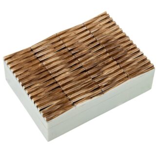 Caja Resina/hueso C/base Madera 18x5x13cm